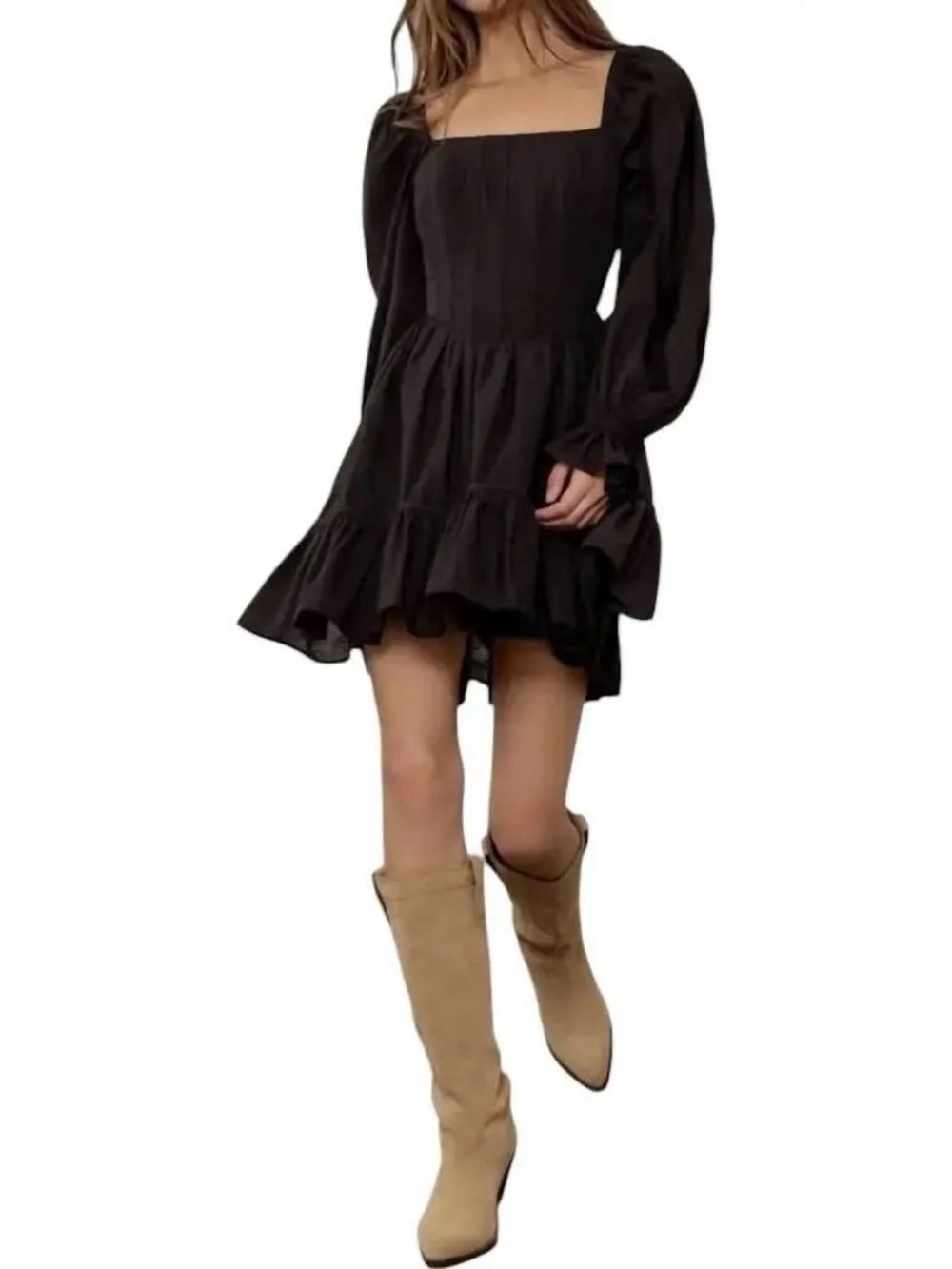 Moon River Women’s Corset Cut Out Mini Dress, black, medium
